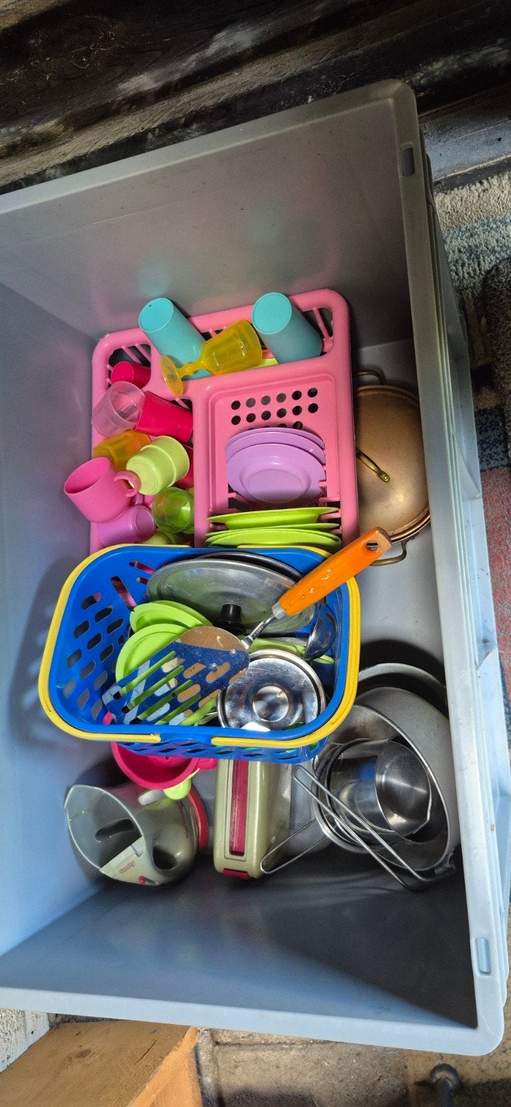 Grote set speelgoedkeuken spullen in opbergbox, Kinderen en Baby's, Ophalen, Jongen of Meisje
