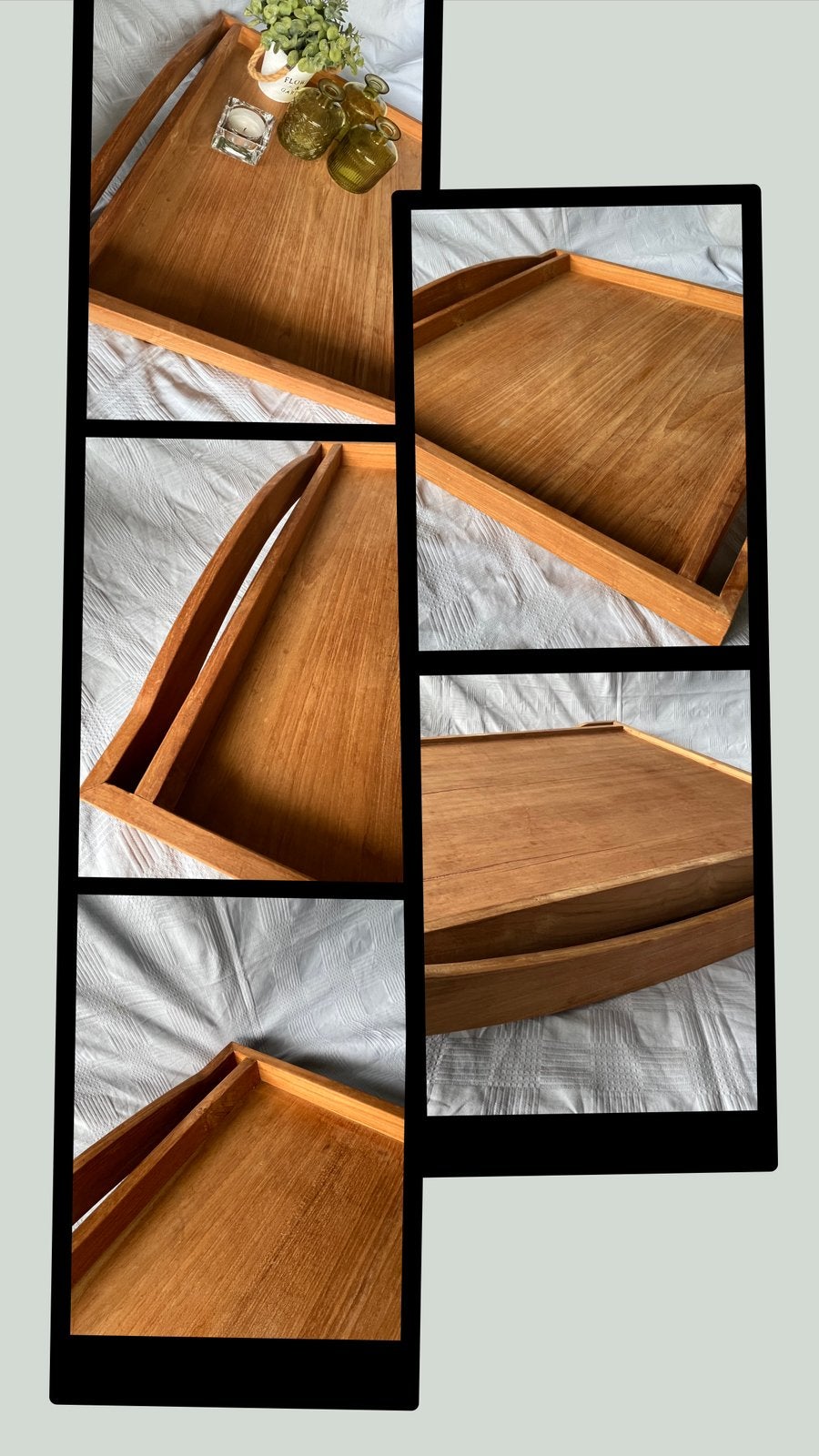 Teakhouten dienblad decoblad met handvatten 60x60x5,5, Huis en Inrichting, Woonaccessoires | Dienbladen, Ophalen, Gebruikt, Dienblad