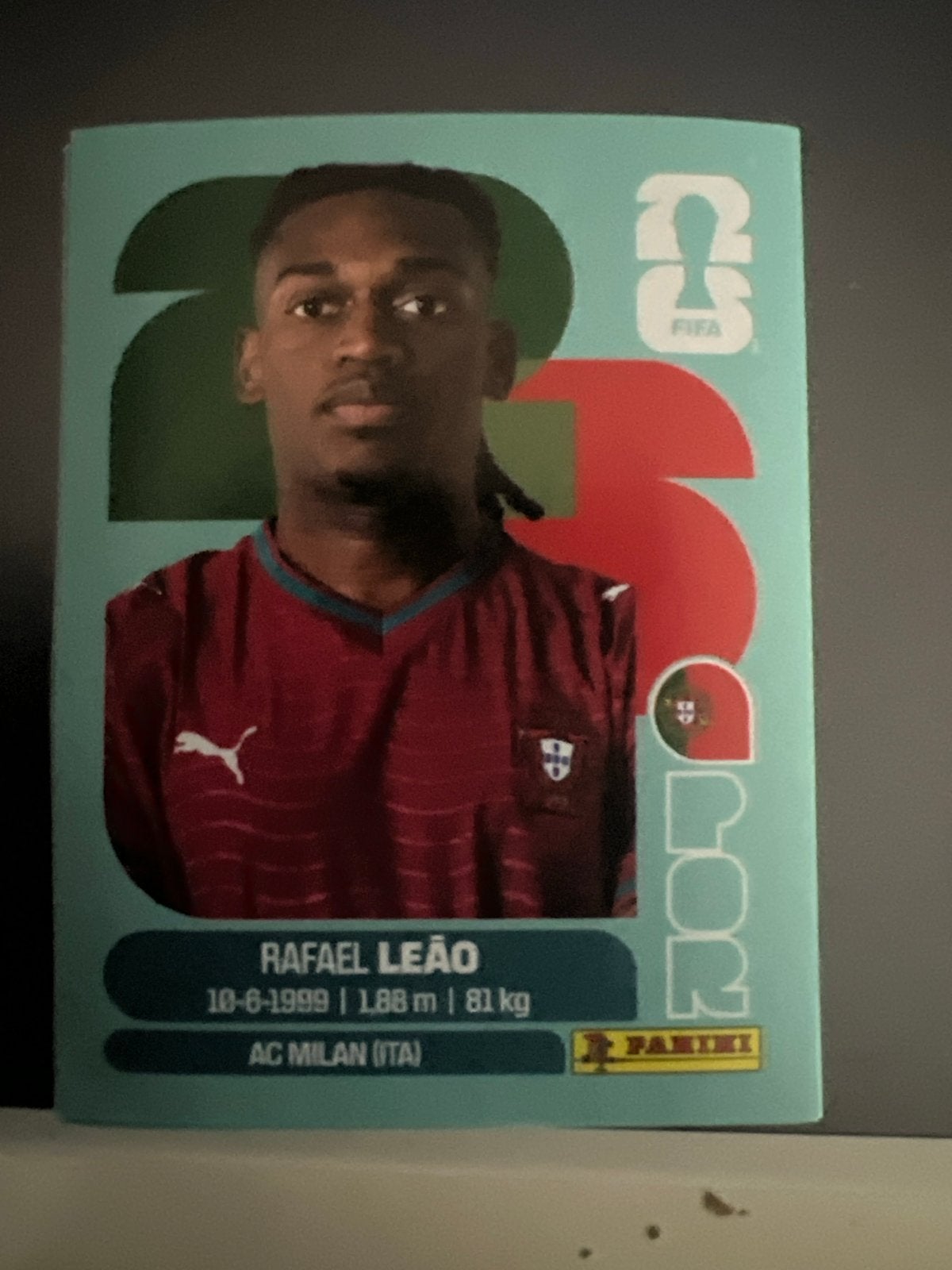 Panini FIFA 2026 Rafael Leão AC Milan Sticker, Verzenden, Zo goed als nieuw, Buitenlandse clubs, Spelerskaart
