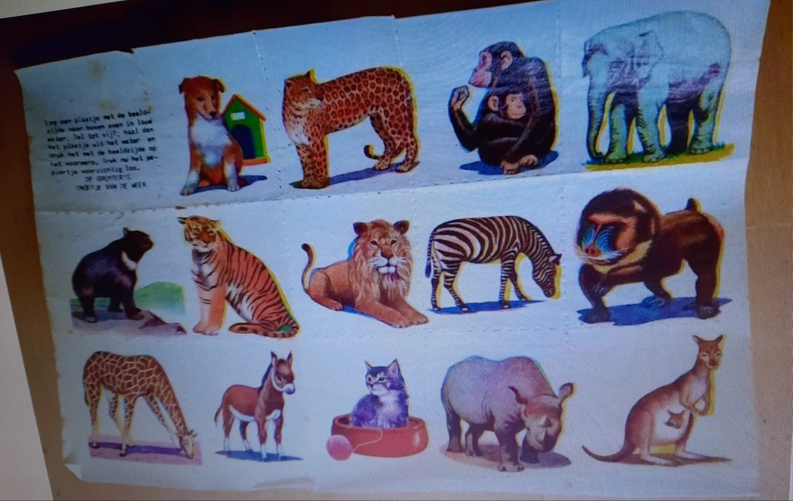DE GRUYTER - SNOEPJE VAN DE WEEK - DIEREN OVERDRUK PLAATJES, Ophalen of Verzenden, Overige typen