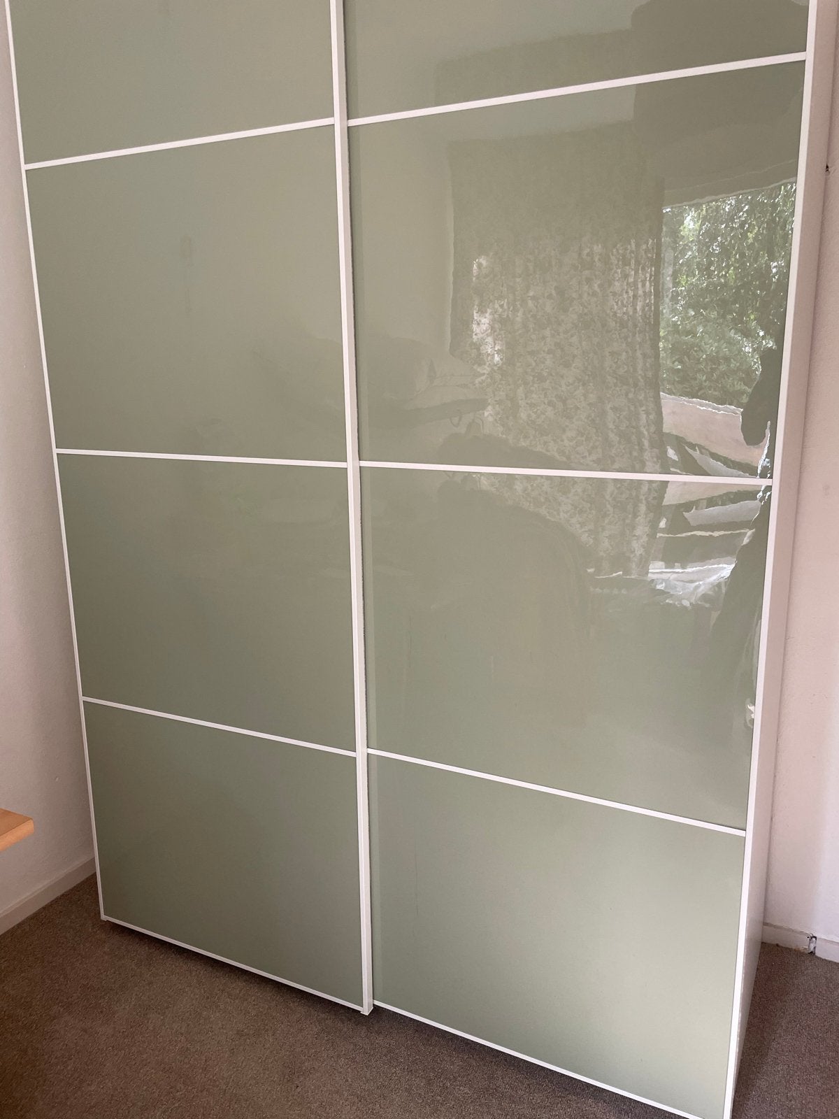 IKEA Kast met groengrijze schuifdeuren - 190x63x225cm, Huis en Inrichting, Kasten | Kledingkasten, Ophalen, 200 cm of meer, 150 tot 200 cm