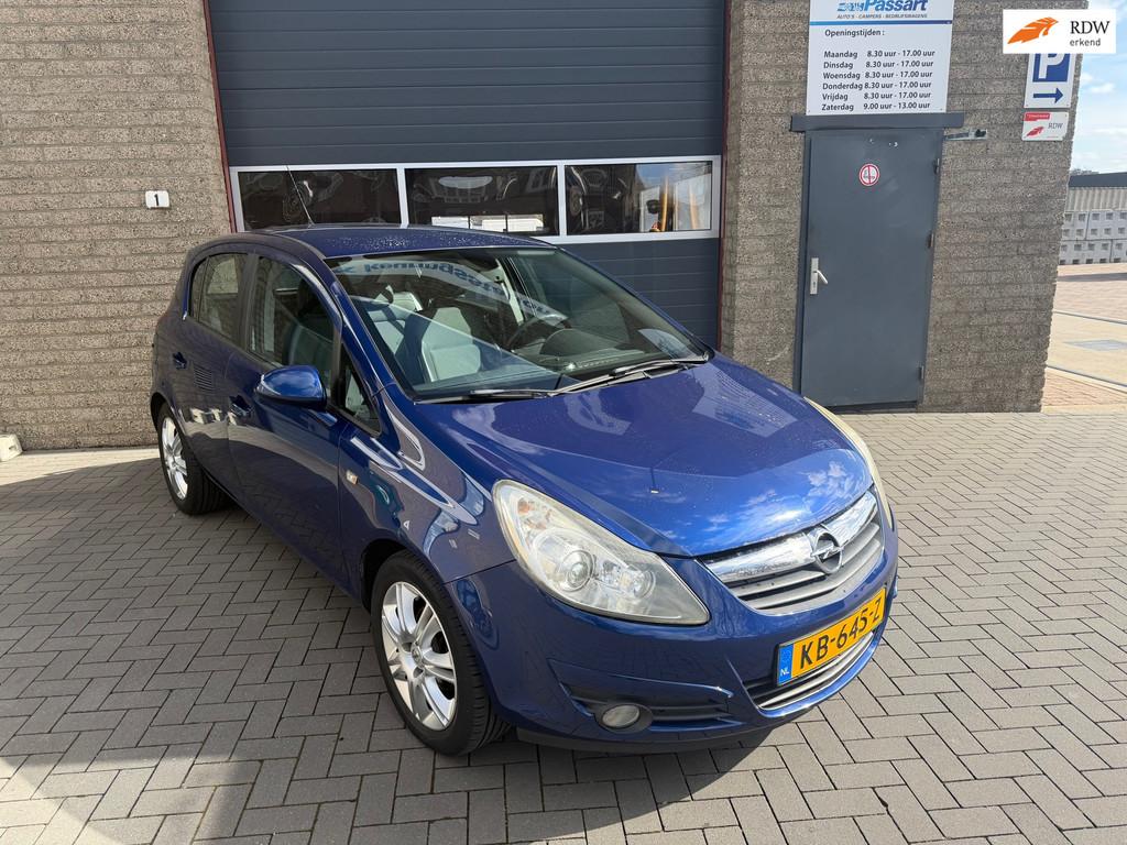 Opel Corsa 1.2-16V Cosmo, Auto's, Opel, Voorwielaandrijving, Gebruikt, Zwart, Blauw