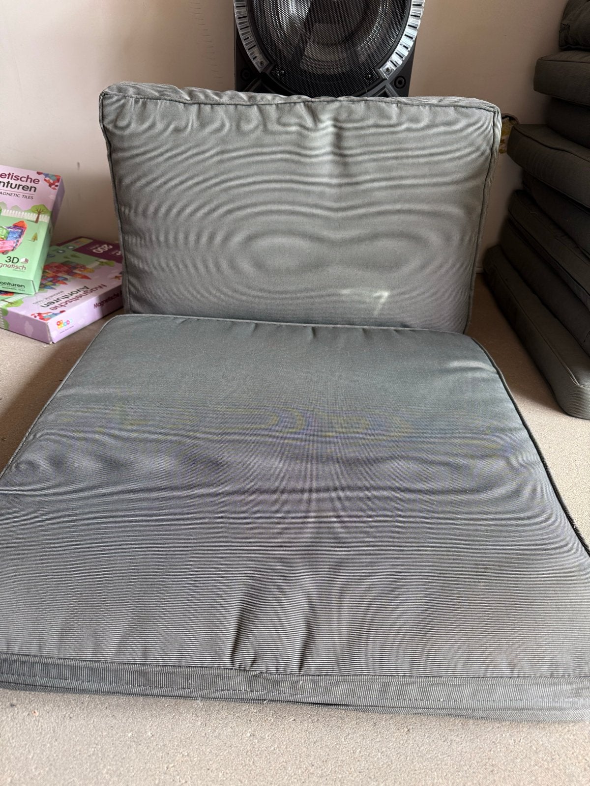 Grijze tuinkussens voor loungebank, Tuin en Terras, Ophalen, Gebruikt