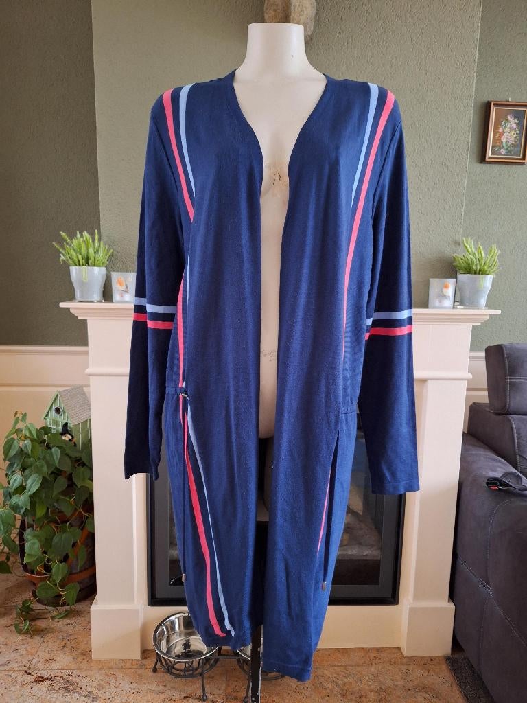 Expresso blauw lange cardigan vest L 42 44 zeer mooi, Maat 42/44 (L), Zo goed als nieuw, Verzenden, Expresso