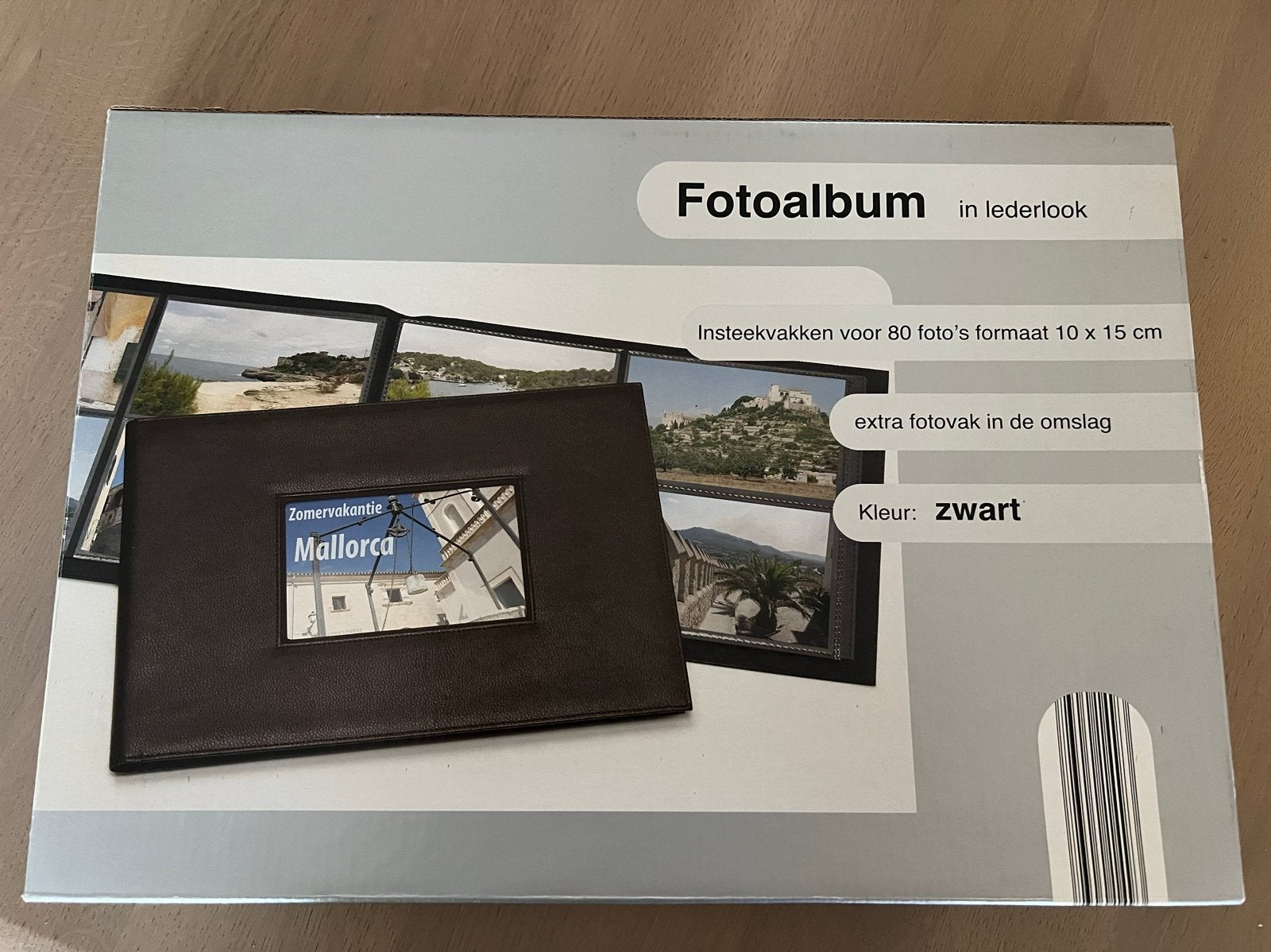 Fotoalbum in lederlook - Zwart, 80 foto's 10x15 cm, Overige merken, Zwart, Nieuw, Ophalen of Verzenden