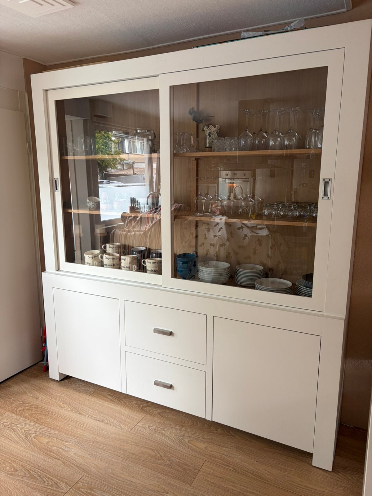 Eiken kast, Ophalen, Met deur(en), 200 cm of meer, Eikenhout
