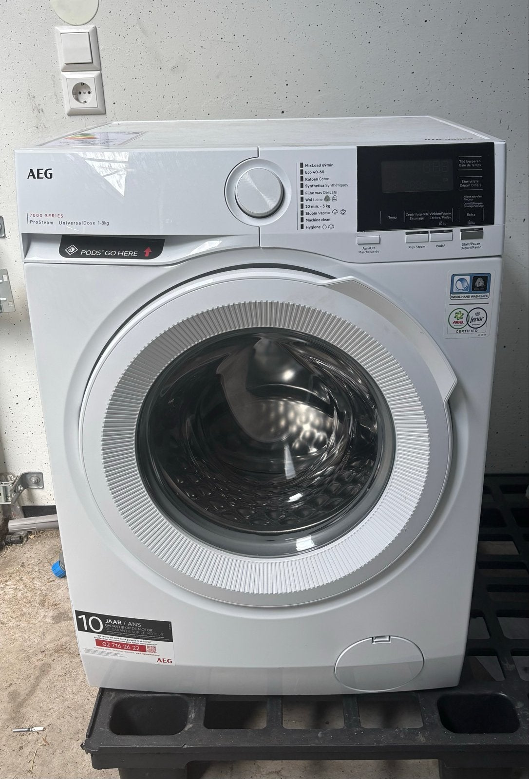 AEG 7000 Series ProSteam Wasmachine 8kg, Witgoed en Apparatuur, Wasmachines, 1200 tot 1600 toeren, 8 tot 10 kg, Ophalen of Verzenden