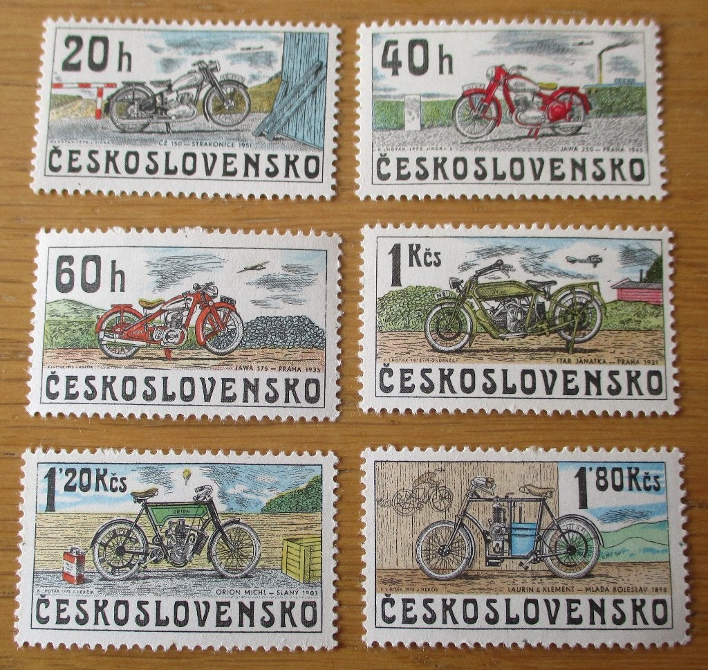 Tsjechoslowakije, serie Historische motoren, 1975, Verzenden, Overige landen, Postfris