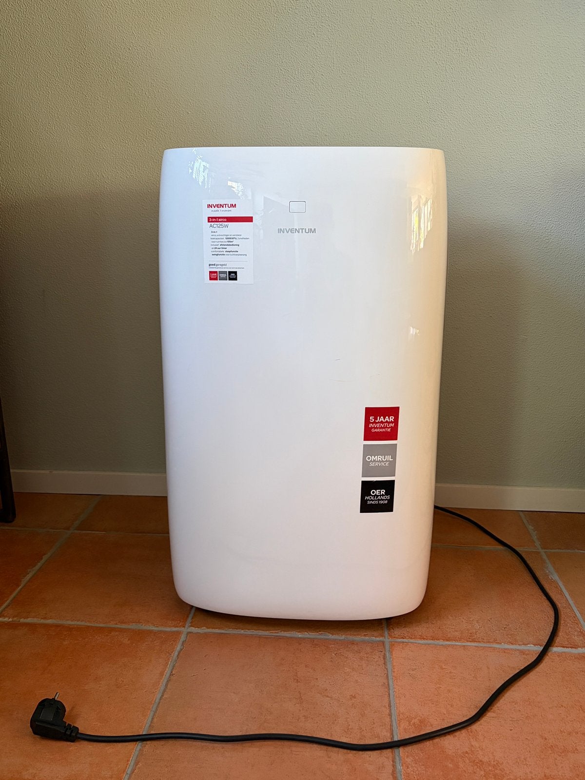 Inventum AC125W Mobiele Airco (3-in1 airco), Ophalen, 3 snelheden of meer, Zo goed als nieuw, 100 m³ of groter