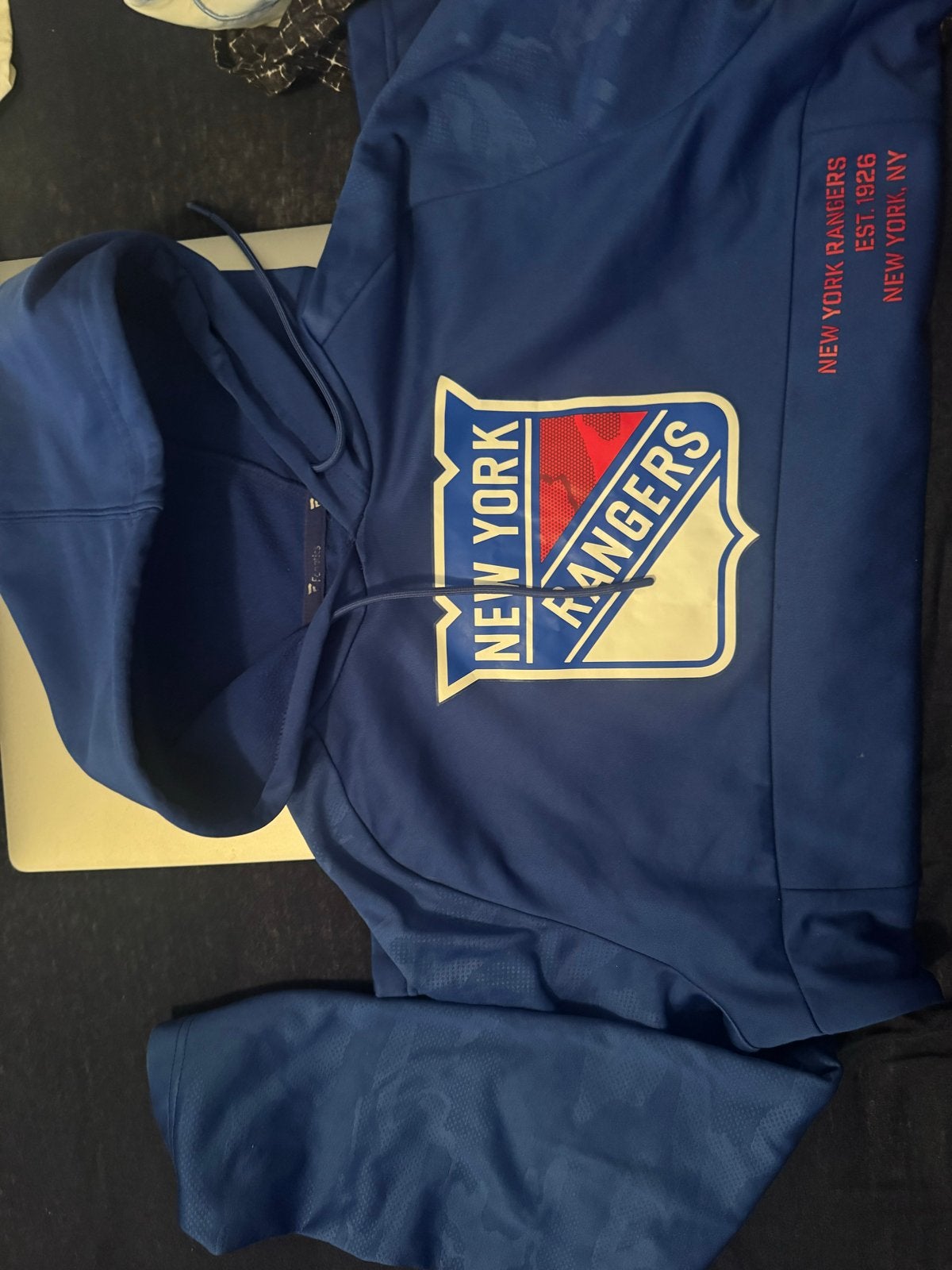 New York Rangers NHL Fanatics Hoodie Maat L/G, Ophalen of Verzenden, Zo goed als nieuw, Maat 52/54 (L), Blauw