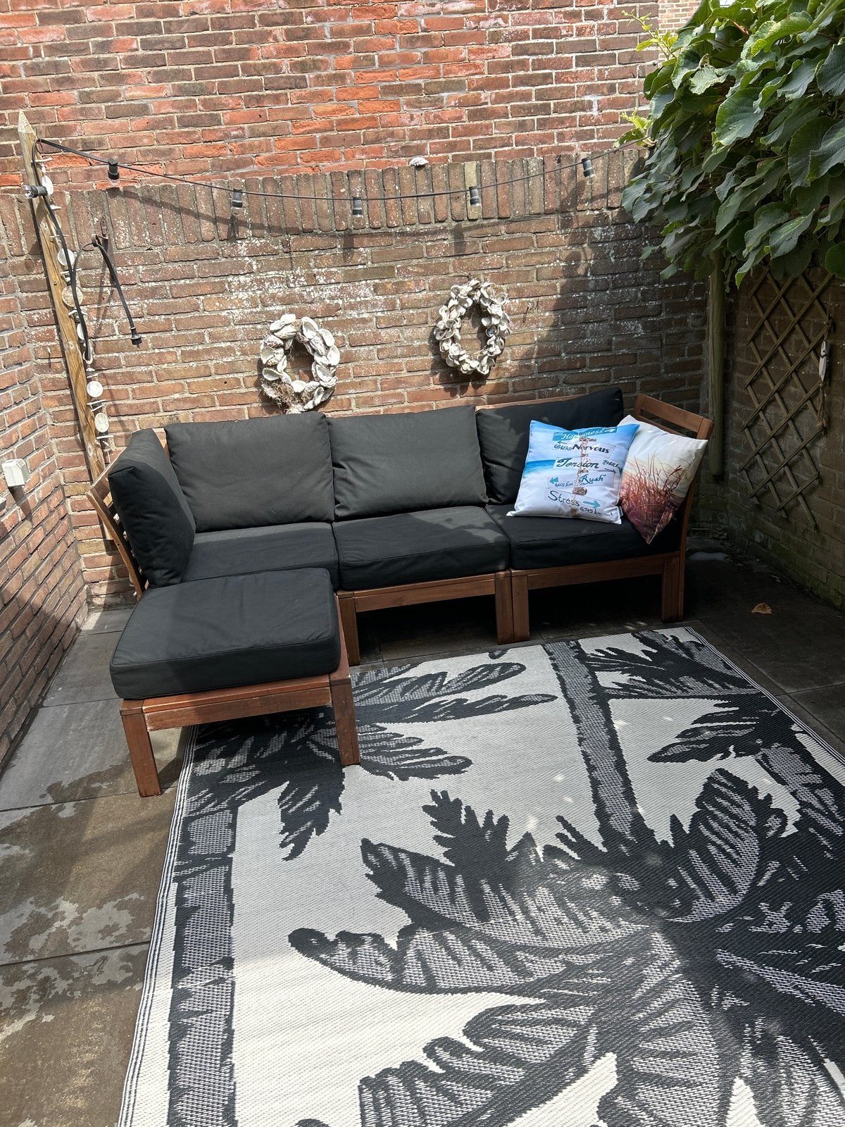 IKEA Tuinbank met kussens 180cm, Tuin en Terras, Gebruikt, 3 zitplaatsen, Ophalen of Verzenden, Loungeset