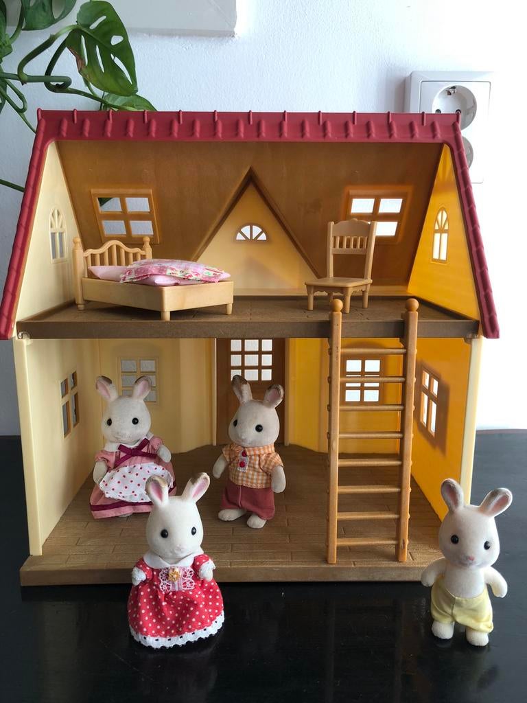 Sylvanian Families Startershuis & Familie Chocoladekonijn, Ophalen of Verzenden, Gebruikt