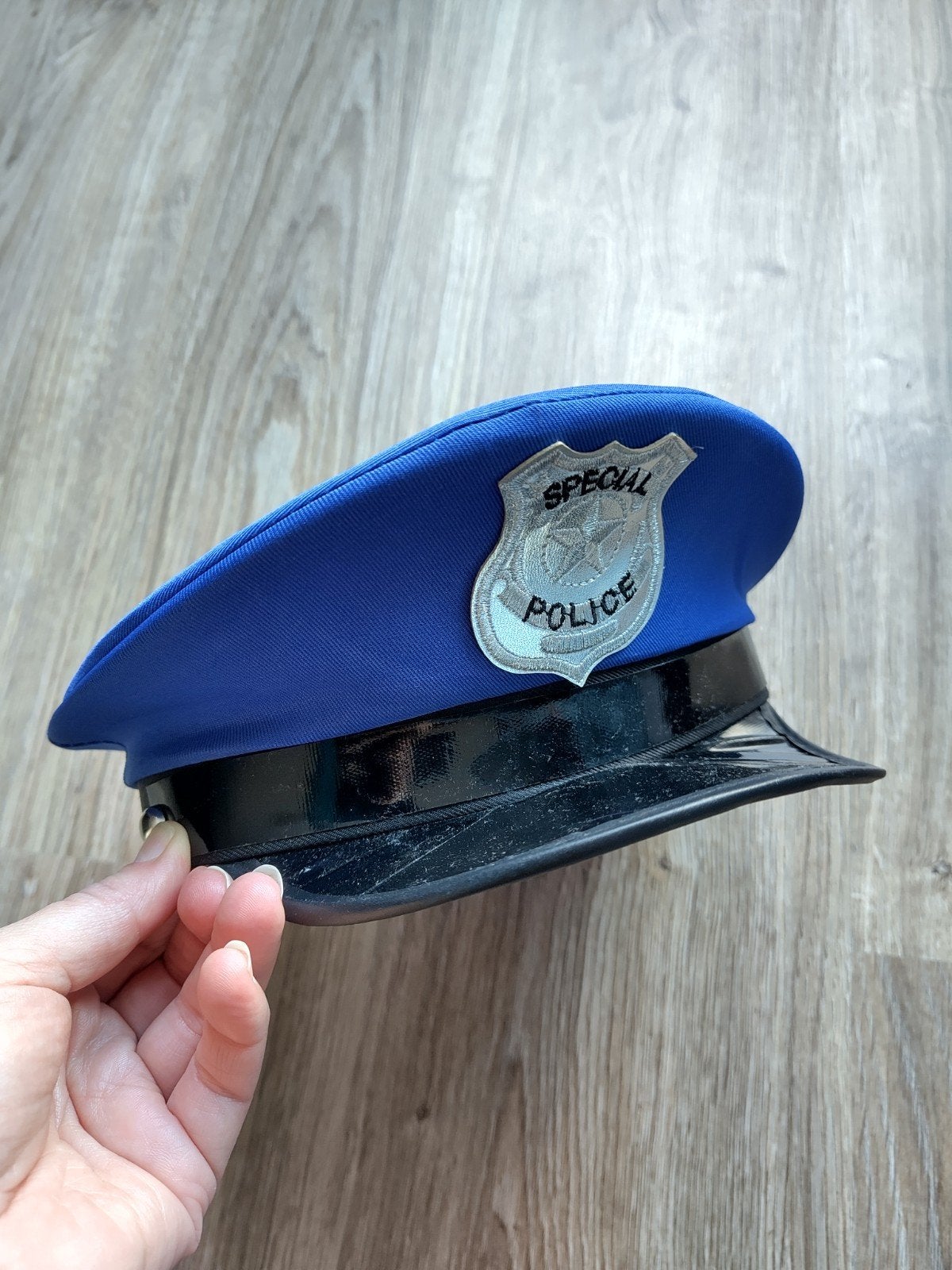 Politiepet - Blauw met 'Special Police' embleem, Ophalen of Verzenden, Zo goed als nieuw, Handschoenen, Hoed of Pet