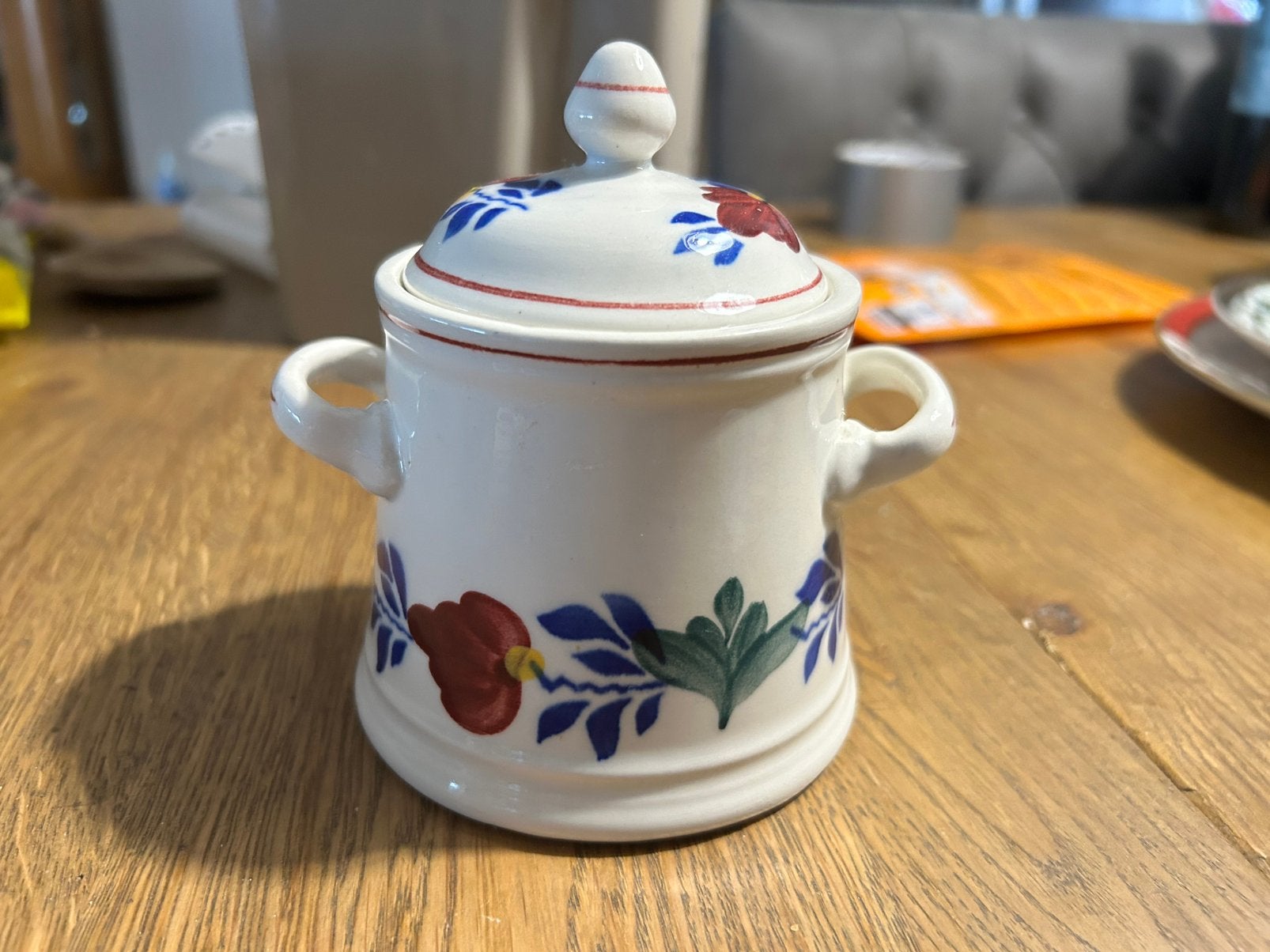 Vintage Boch Boerenbont suikerpot –Oud model Classic (klein), Antiek en Kunst, Antiek | Servies los, Ophalen of Verzenden