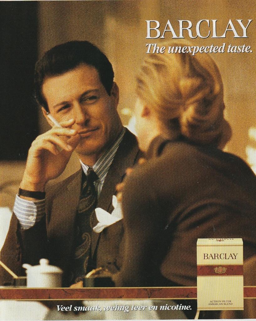 Retro reclame 1992 Barclay sigaretten met veel smaak, Verzenden, Overige typen
