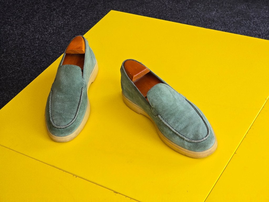 Santoni instap schoenen met groene kleur maat 40, Kleding | Heren, Loafers, Overige kleuren, Ophalen of Verzenden, Santoni