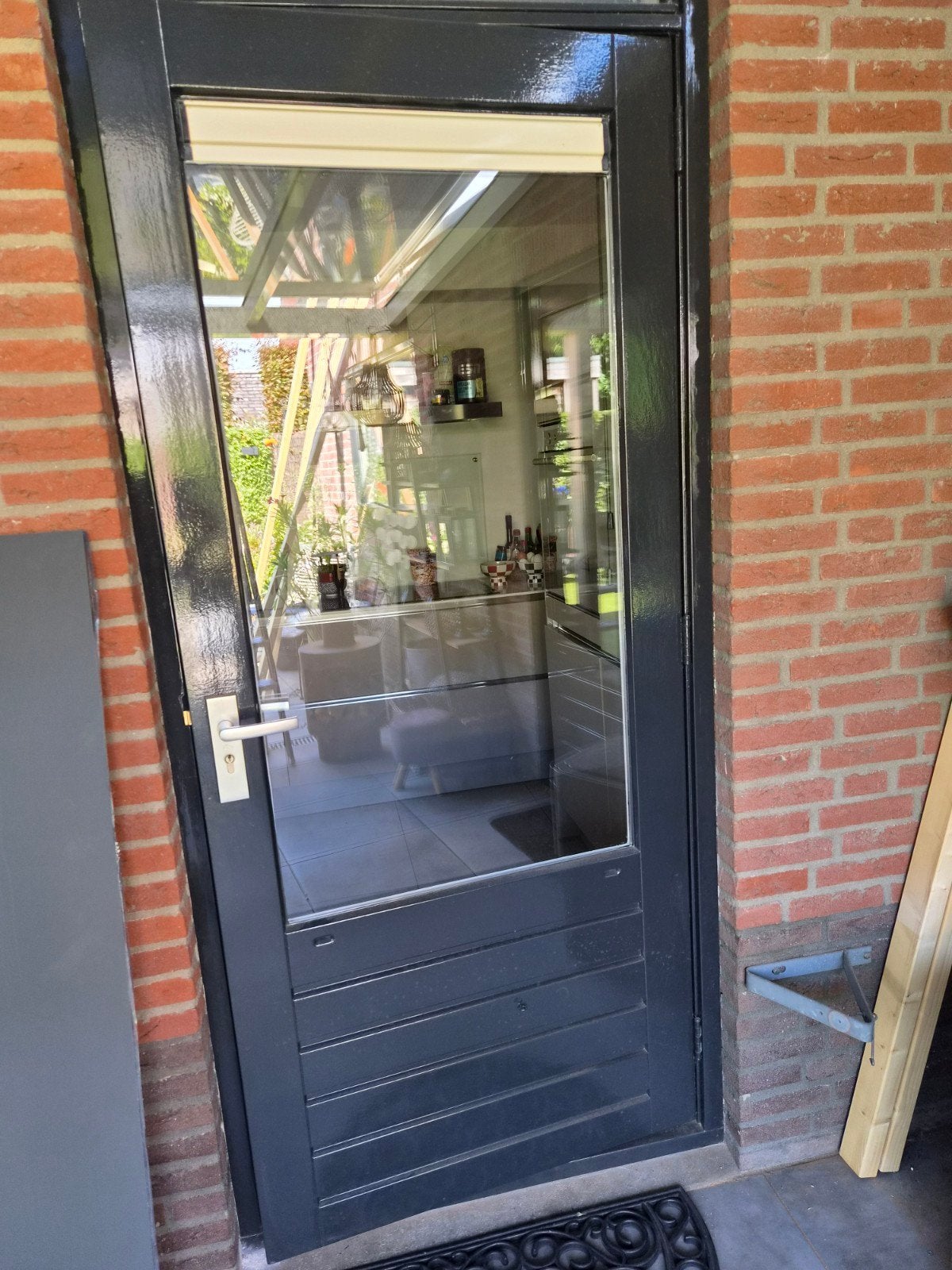 Buitendeur met glas en hordeur, Ophalen of Verzenden
