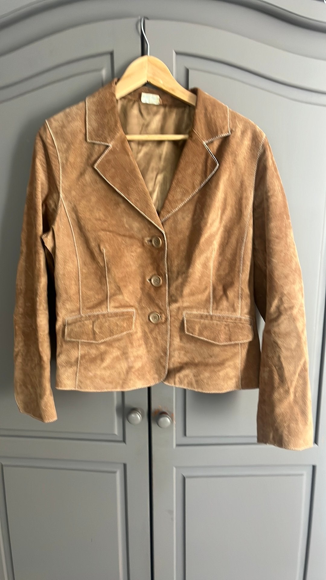 Leren jasje maat 40, Kleding | Dames, Ophalen, Gedragen, Maat 38/40 (M), Bruin