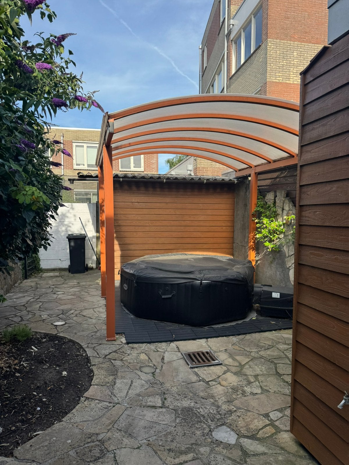 Ijzeren overkapping/carport, Tuin en Terras, Overkappingen, Ophalen, Gebruikt, Carport