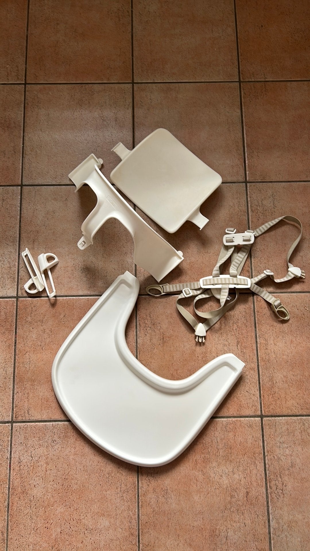 Stokke zitje tray dienblad en tuigje, Ophalen, Zo goed als nieuw, Meegroeistoel