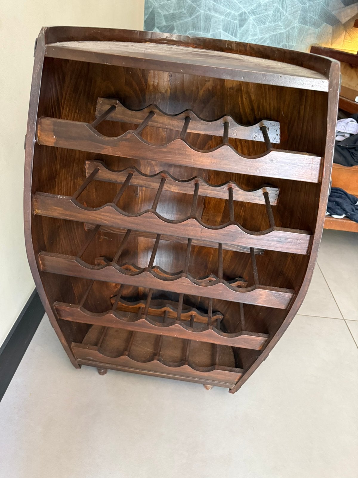 houten wijnrek ton wijnvat, Ophalen, Zo goed als nieuw, Hout