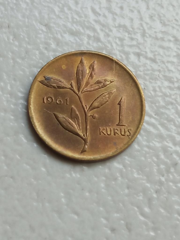 Turkije 1 kurus 1961., Ophalen of Verzenden, Overige landen, Losse munt