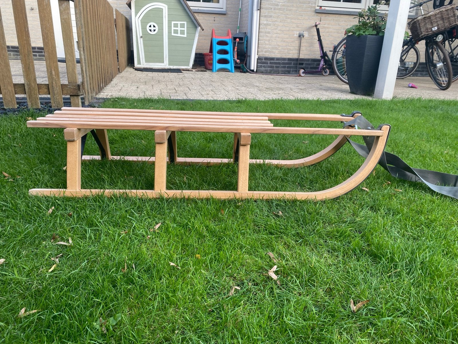 Houten slee - zgan!, Ophalen, Rugleuning, Gebruikt, Hout