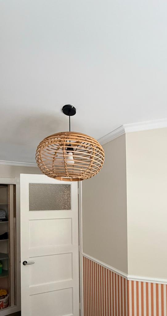 Plafondlamp bamboe - Sfeervolle verlichting, Ophalen, Zo goed als nieuw, Hout