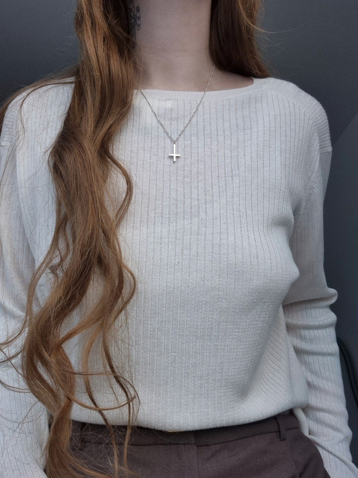 H&M fijngebreide rib trui, H&M, Wit, Maat 46/48 (XL) of groter, Nieuw