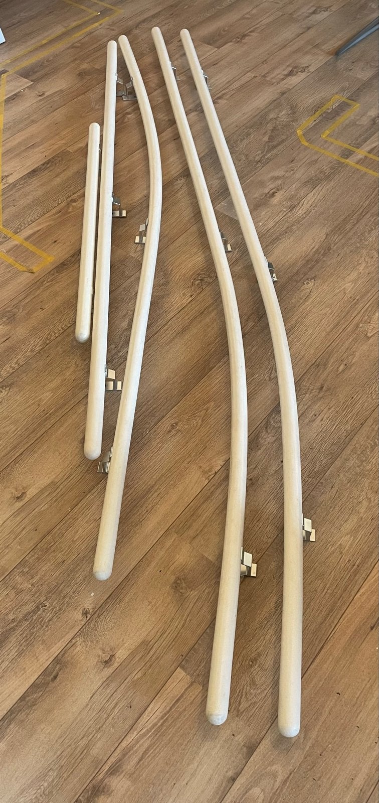 Houten gebogen trapleuningen, Ophalen, Gebruikt