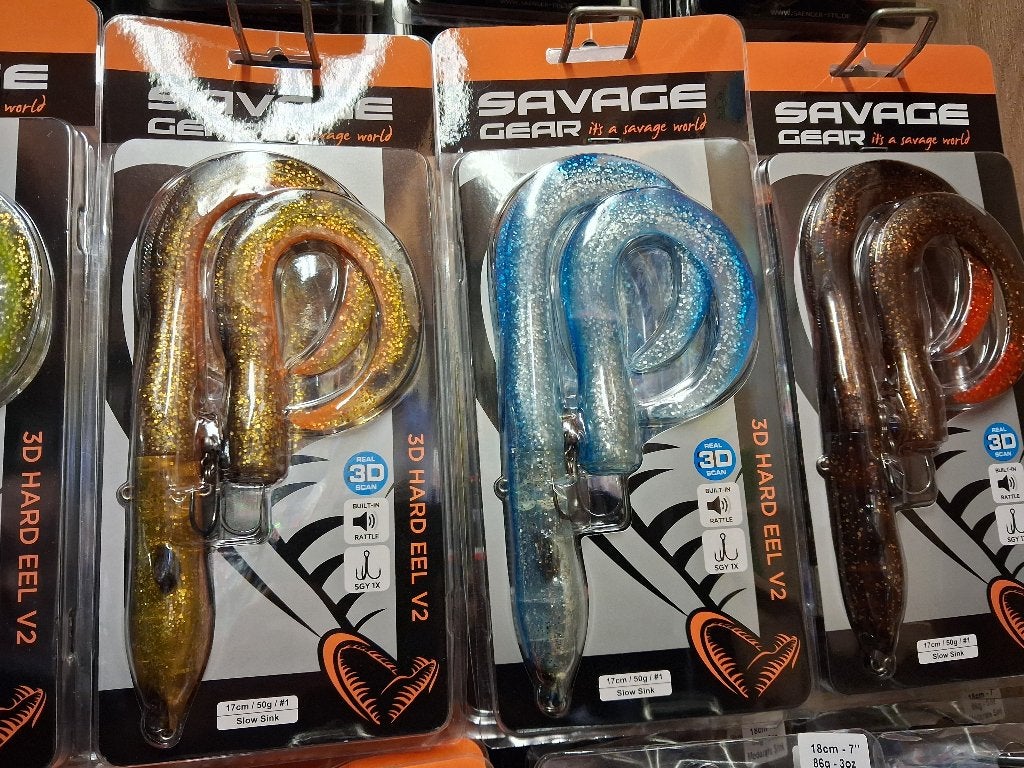 Set van 4 stuks....3D Hard Eel V2 (Savage Gear kunstaas), Tinstraat, Savage Gear, Nieuw, Ophalen of Verzenden