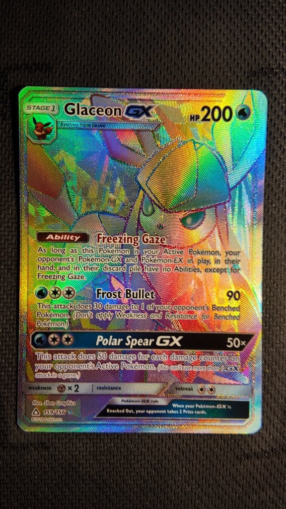 Glaceon-GX 159 Ultra Prism | Pokemon kaart, Ophalen, Zo goed als nieuw, Losse kaart, Foil