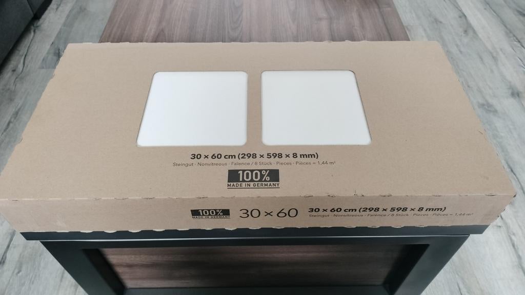 14 keramische Tegels 30x60 cm - Nieuw in Doos, Doe-het-zelf en Verbouw, Ophalen, 40 tot 60 cm, Nieuw, Minder dan 5 m²