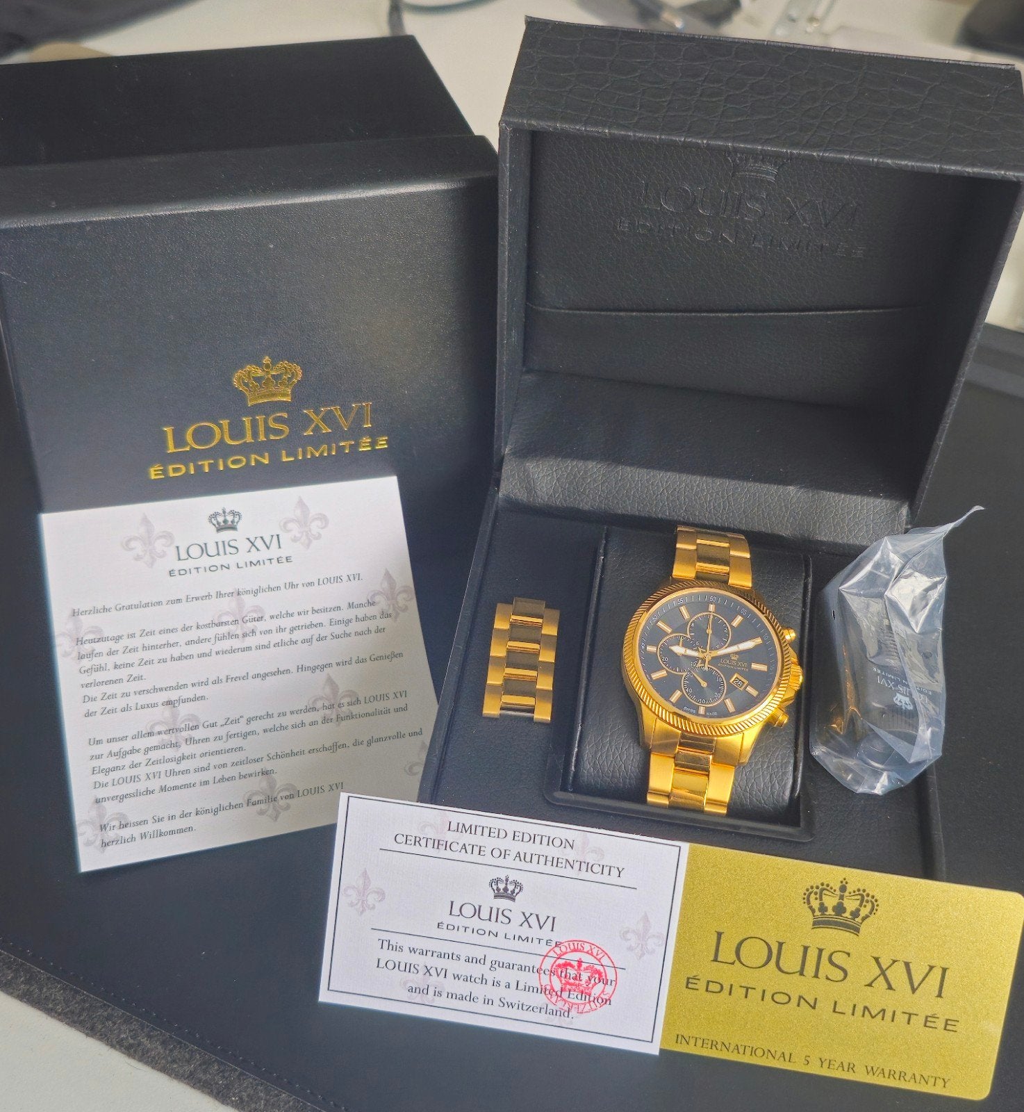 LOUIS XVI RÉSIDENCE 990 44mm Horloge - Zo goed als nieuw, Ophalen of Verzenden, Zo goed als nieuw, Overige merken