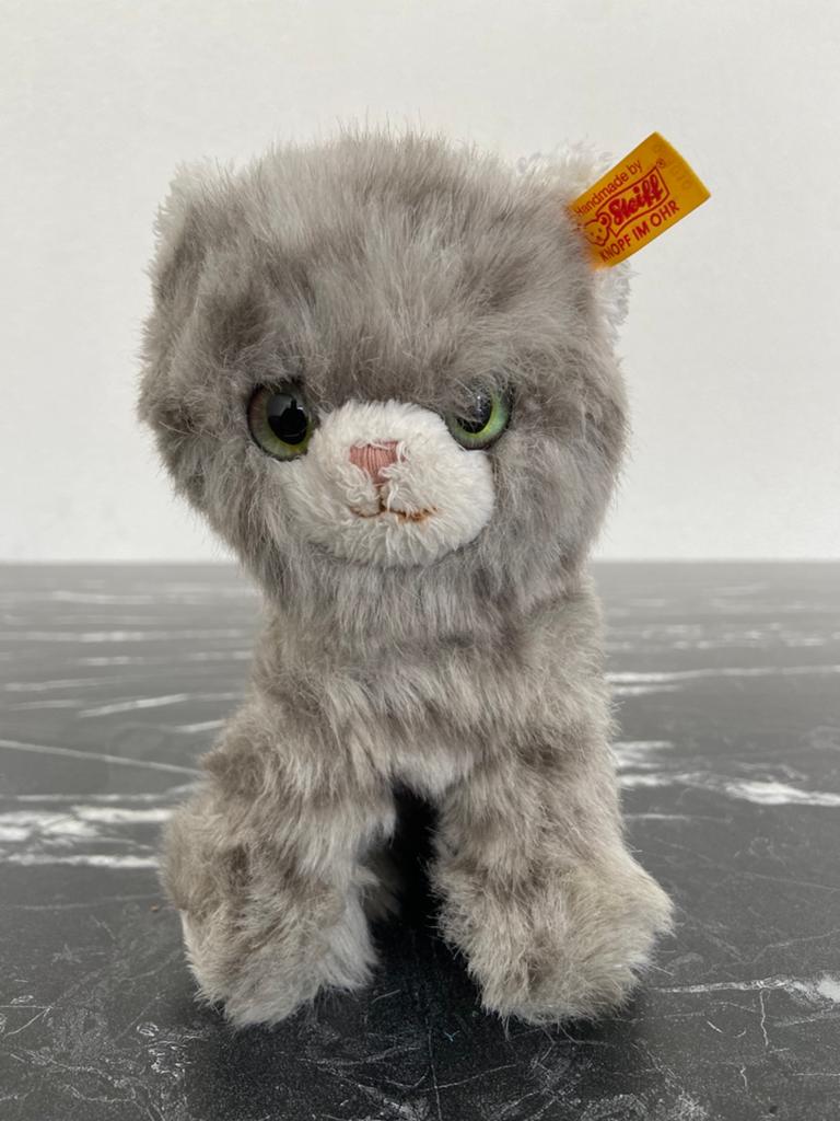 Steiff poes mrt knop 17 cm, Antiek en Kunst, Antiek | Speelgoed, Ophalen of Verzenden