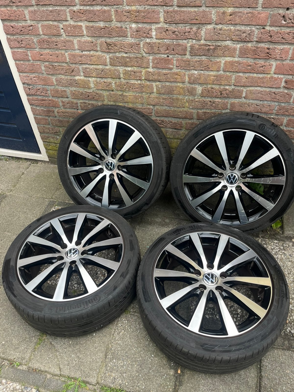 17 inch Vw/Audi velgen met banden 215/45/17 inch 5x112, Ophalen, 215 mm, Banden en Velgen, 17 inch