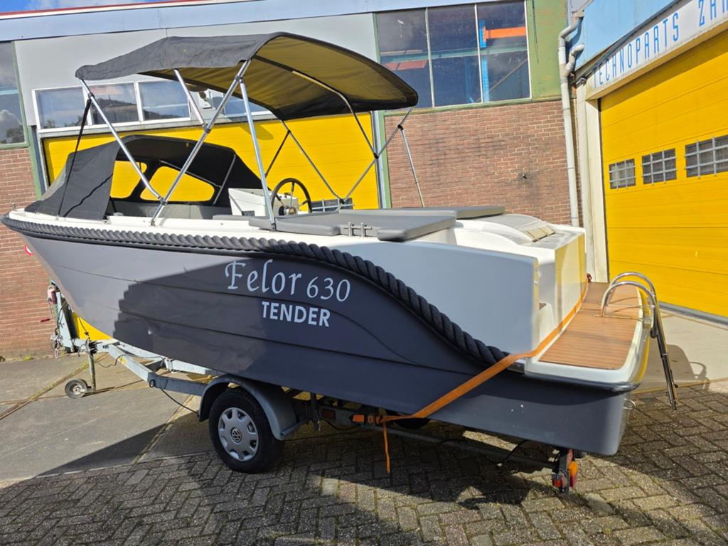 Felor 630 Tender / Dreamliner 620 – 2024 – Tohatsu 70 PK, Watersport en Boten, Ophalen, Zo goed als nieuw, Tender, Zonnedek
