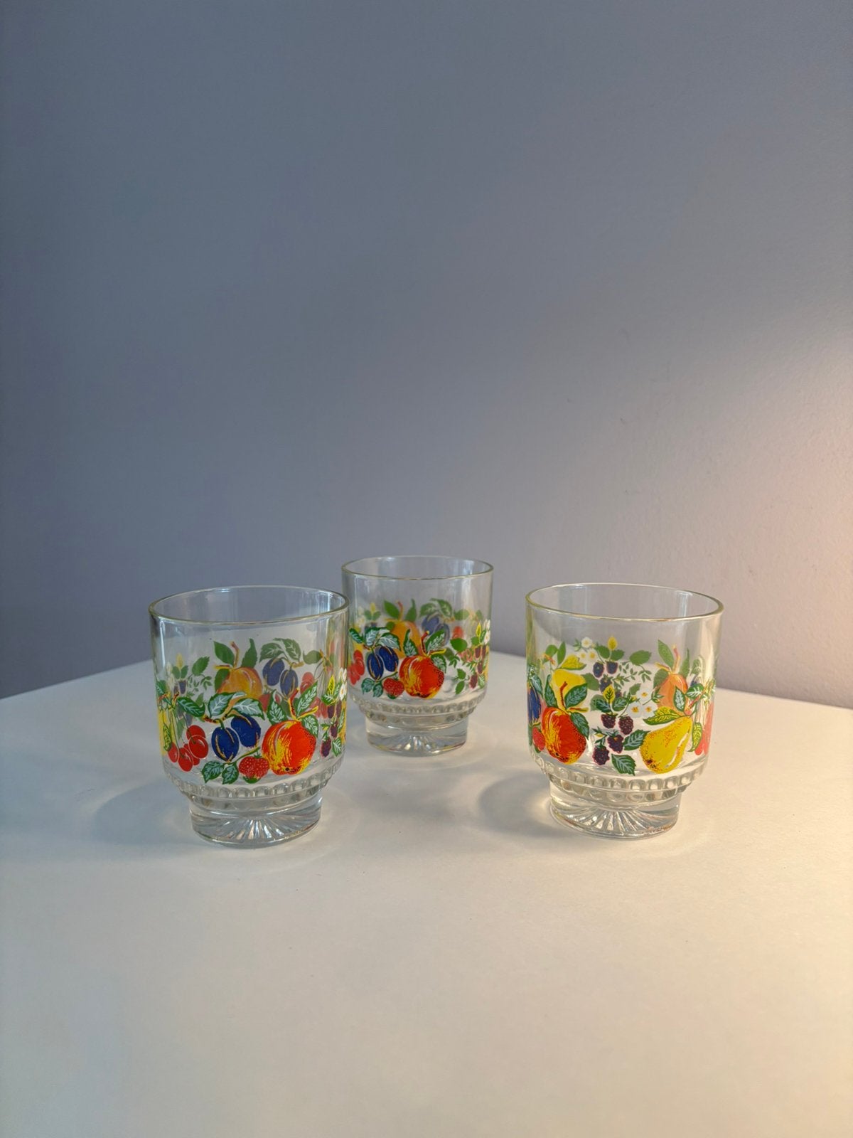 Vintage 70s fruit sapglaasjes, *, Verzenden, *, Zo goed als nieuw