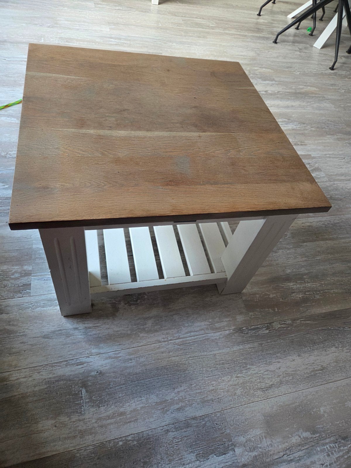 Richmond Interiors salontafel hout en wit., Ophalen, Gebruikt, 50 tot 100 cm, Vierkant