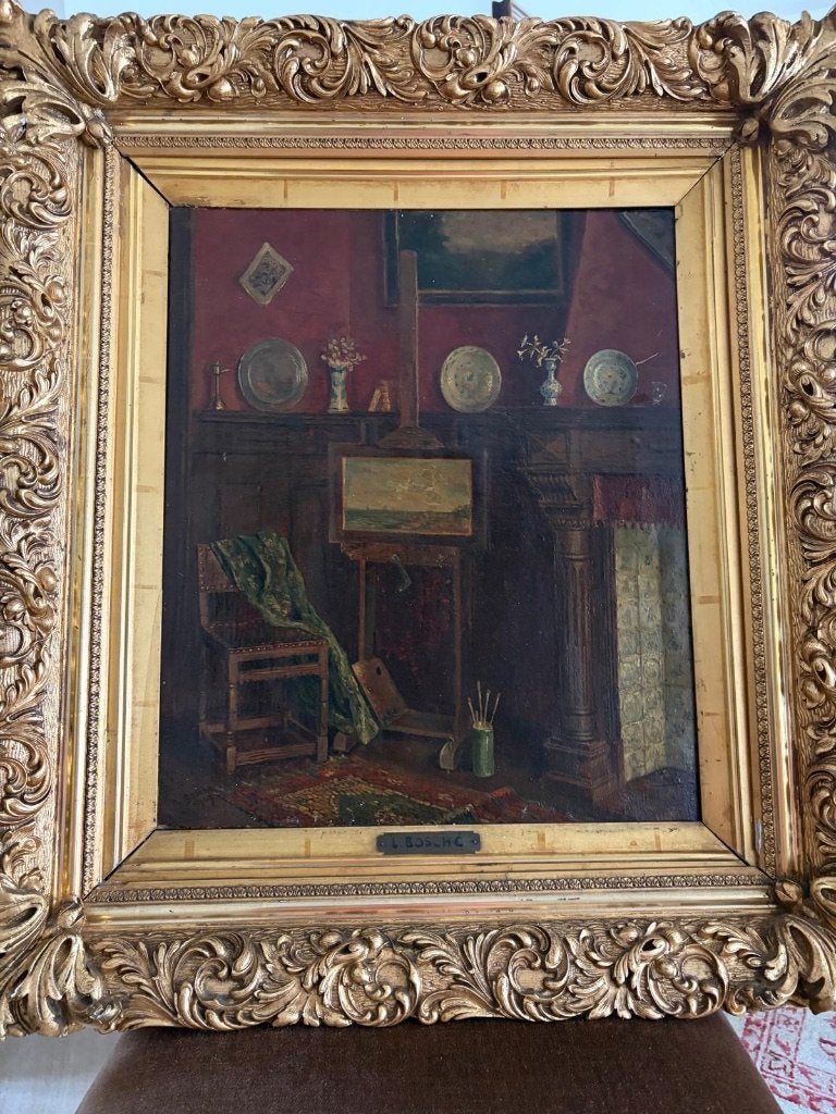 Schilderij op doek van 1905 !!, Antiek en Kunst, Kunst | Schilderijen | Klassiek, Ophalen, Doek, Bijzondere lijst, Stilleven