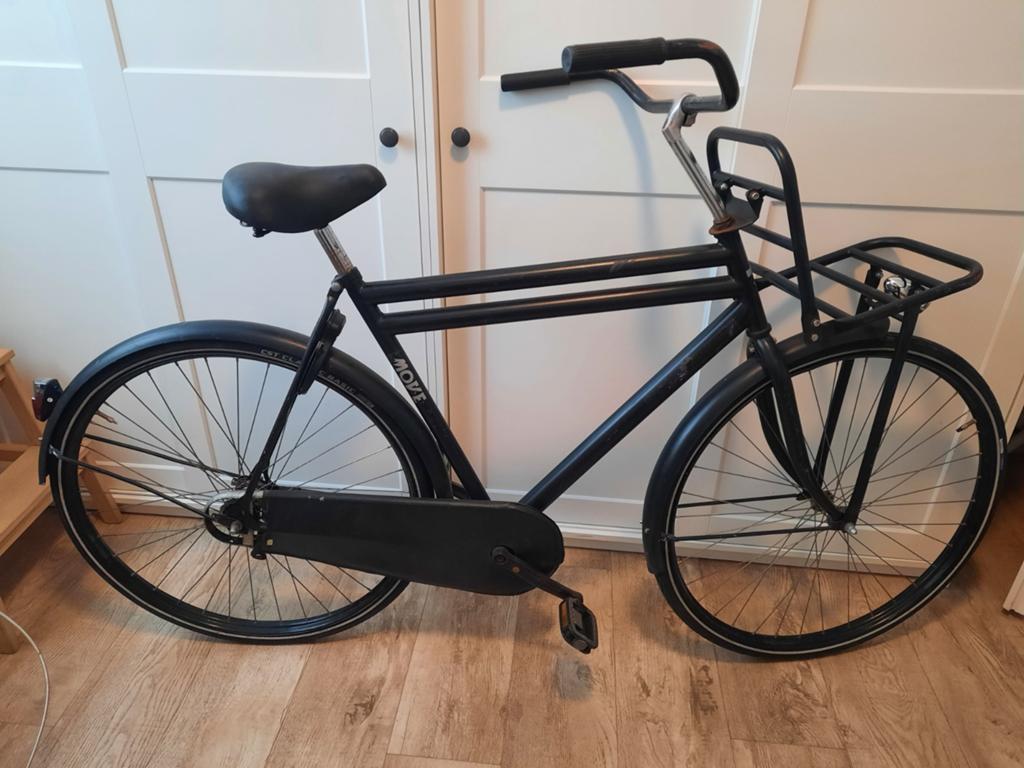 Herenfiets, transportfiets,dubbele stang met terugtraprem, Fietsen en Brommers, Fietsen | Heren | Herenfietsen, Terugtraprem, Gebruikt