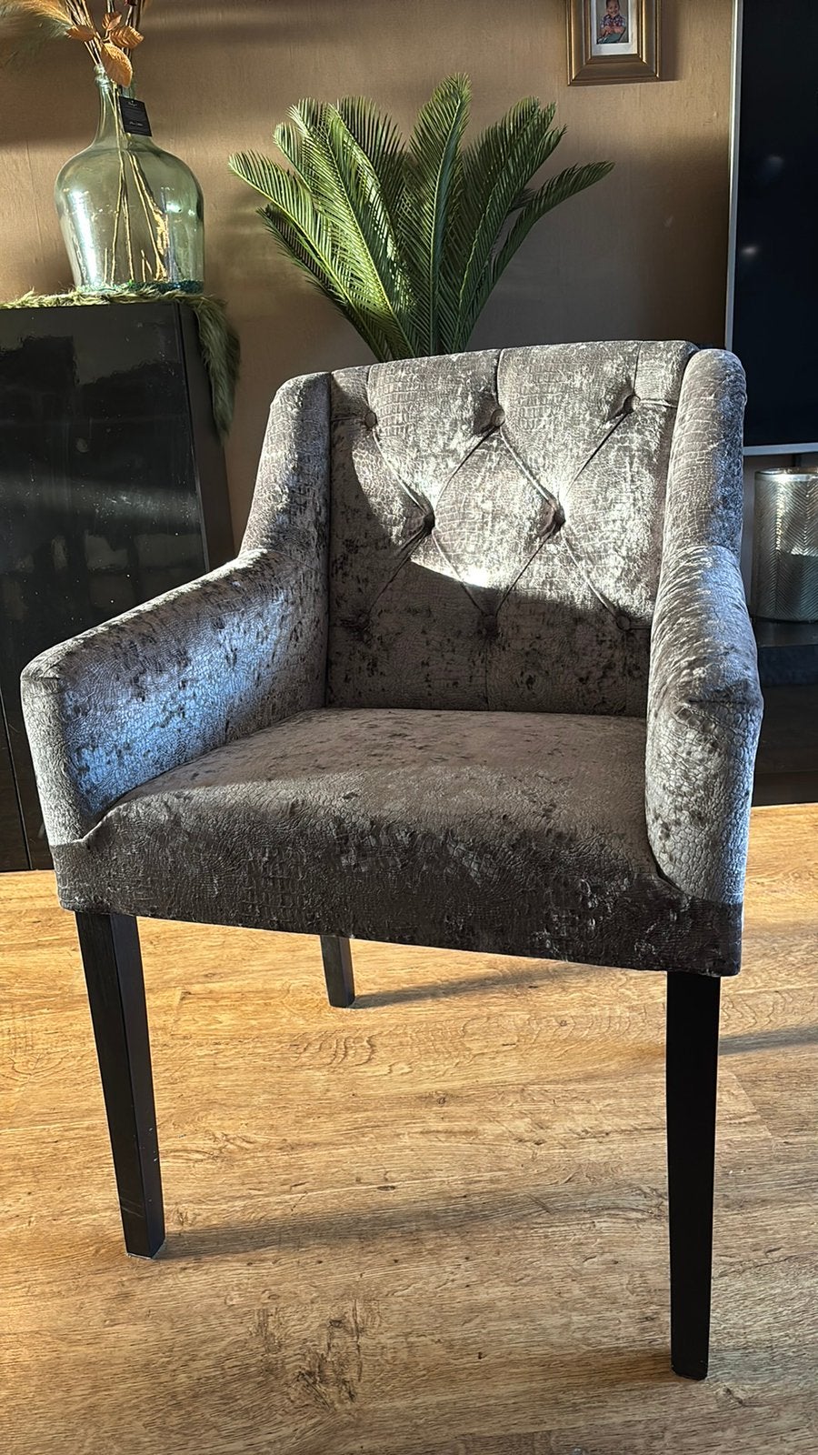 Rebus stoelen velvet ligt grijs. 4 stuks, Ophalen of Verzenden, Zo goed als nieuw, Grijs
