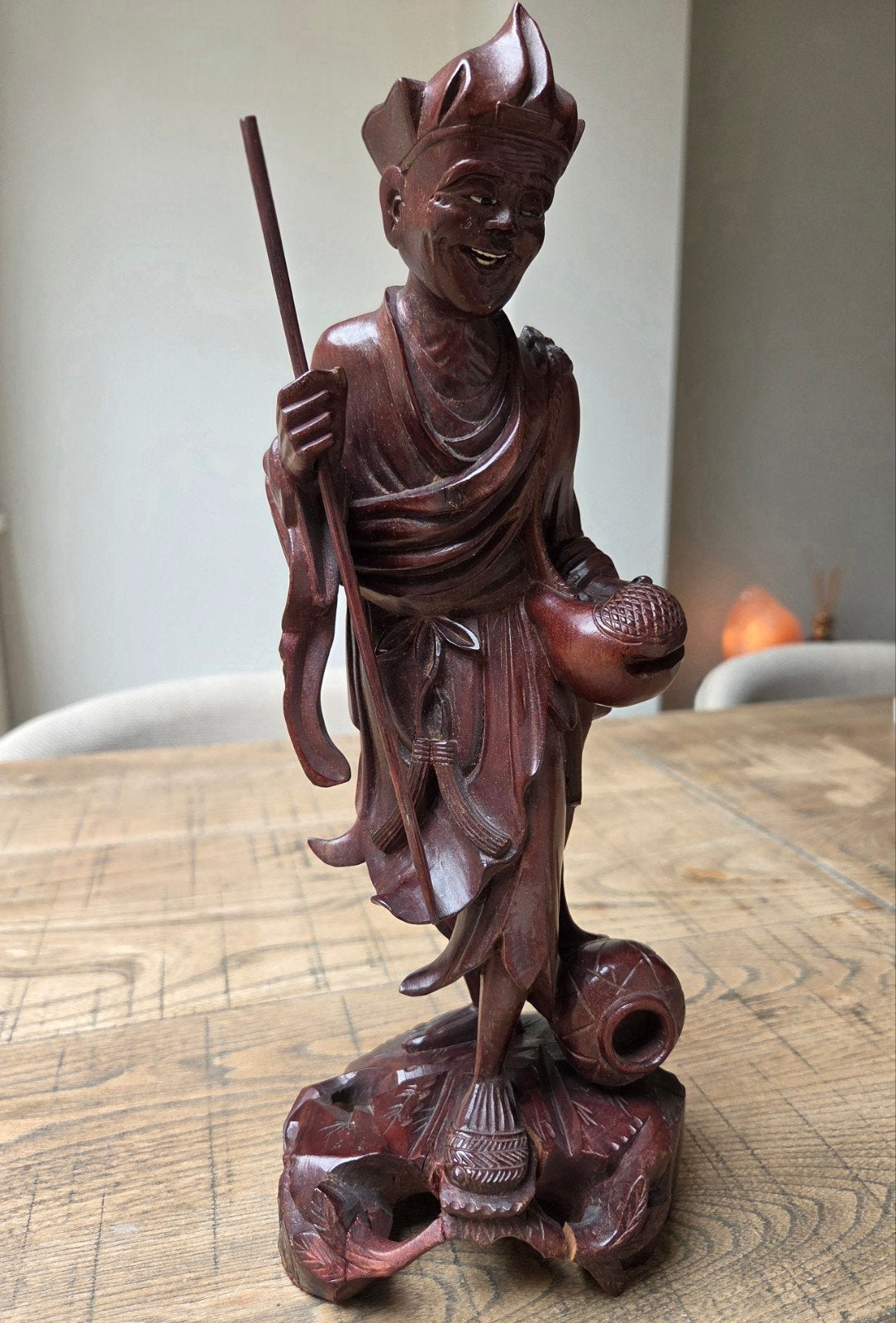 Houten beeld Oude wijze man, Antiek en Kunst, Kunst | Beelden en Houtsnijwerken, Ophalen of Verzenden