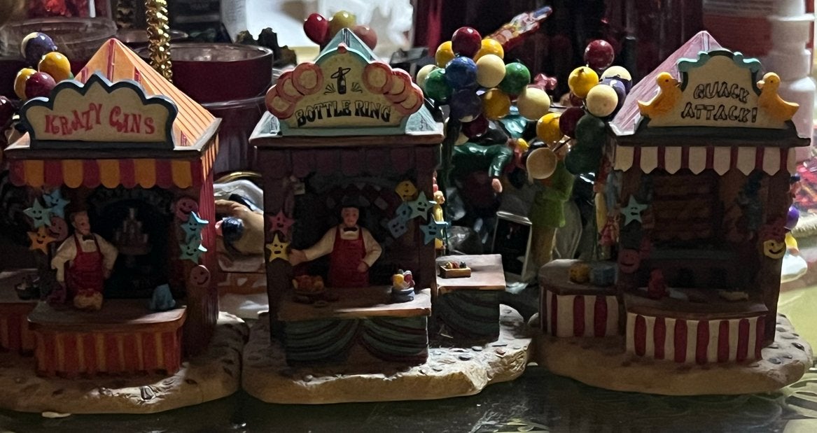 Kermis krampjes lemax met doos, Diversen, Ophalen of Verzenden, Gebruikt