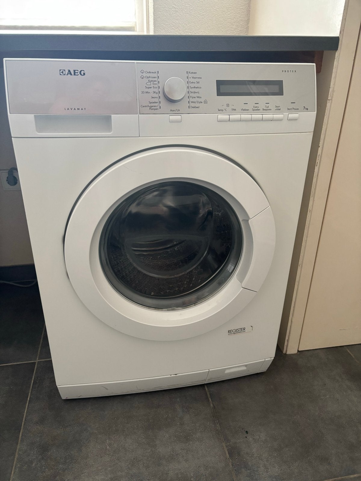 AEG Lavamat Protex Wasmachine - Wast Prima, Witgoed en Apparatuur, Wasmachines, Ophalen, Gebruikt, Voorlader, 85 tot 90 cm