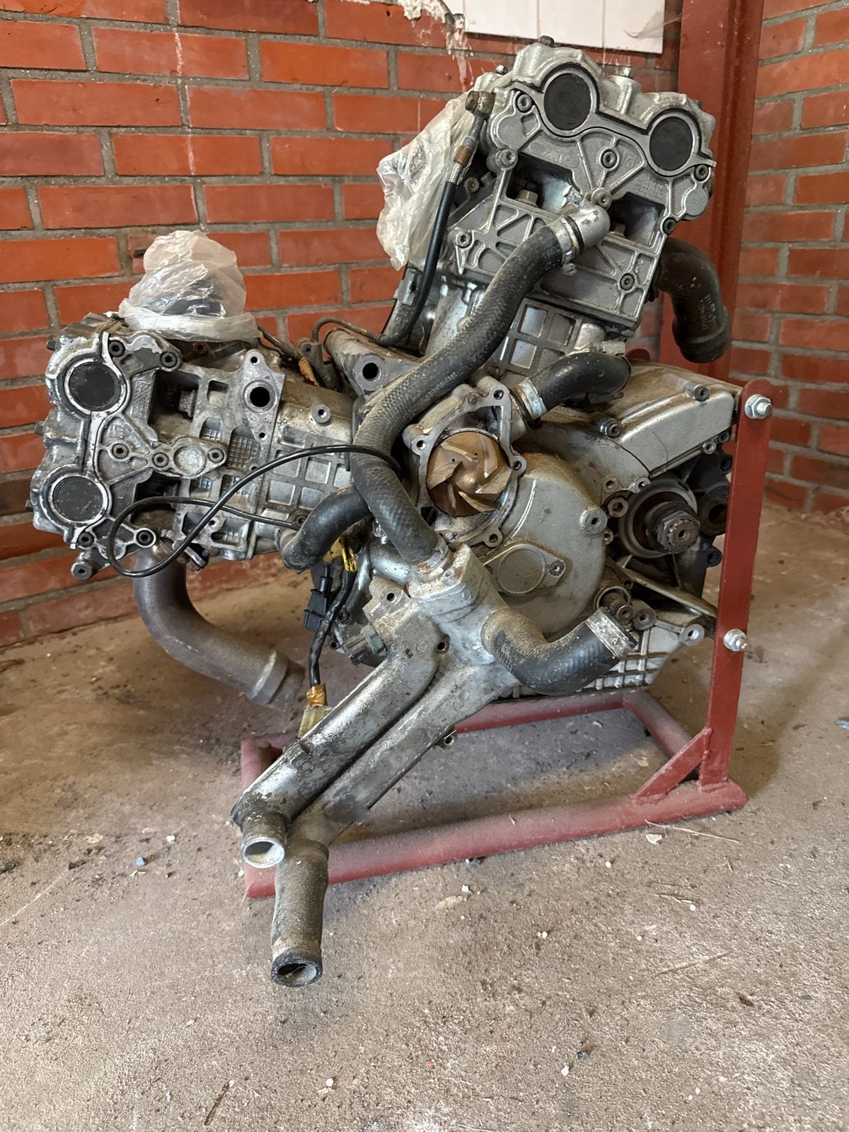 Ducati 749 motorblok met schade - ketting geknapt, Motoren, Ophalen, Gebruikt