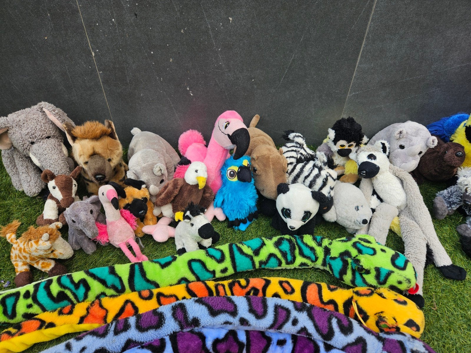 Grote collectie knuffels: dieren en slangen, Gebruikt, Overige merken, Overige karakters, Blauw