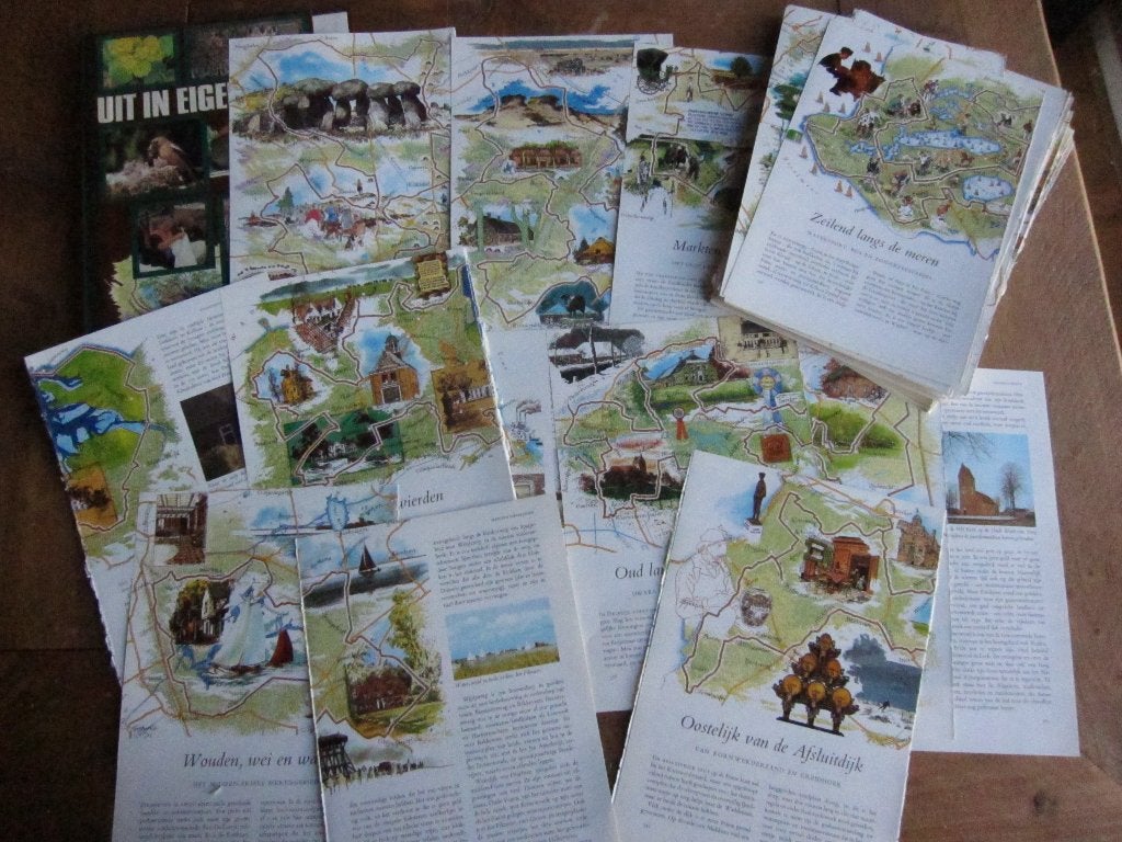 Landkaarten/toeristische kaarten uit boek Uit In Eigen Land, Ophalen of Verzenden, Gebruikt, Papier of Karton, Overige merken