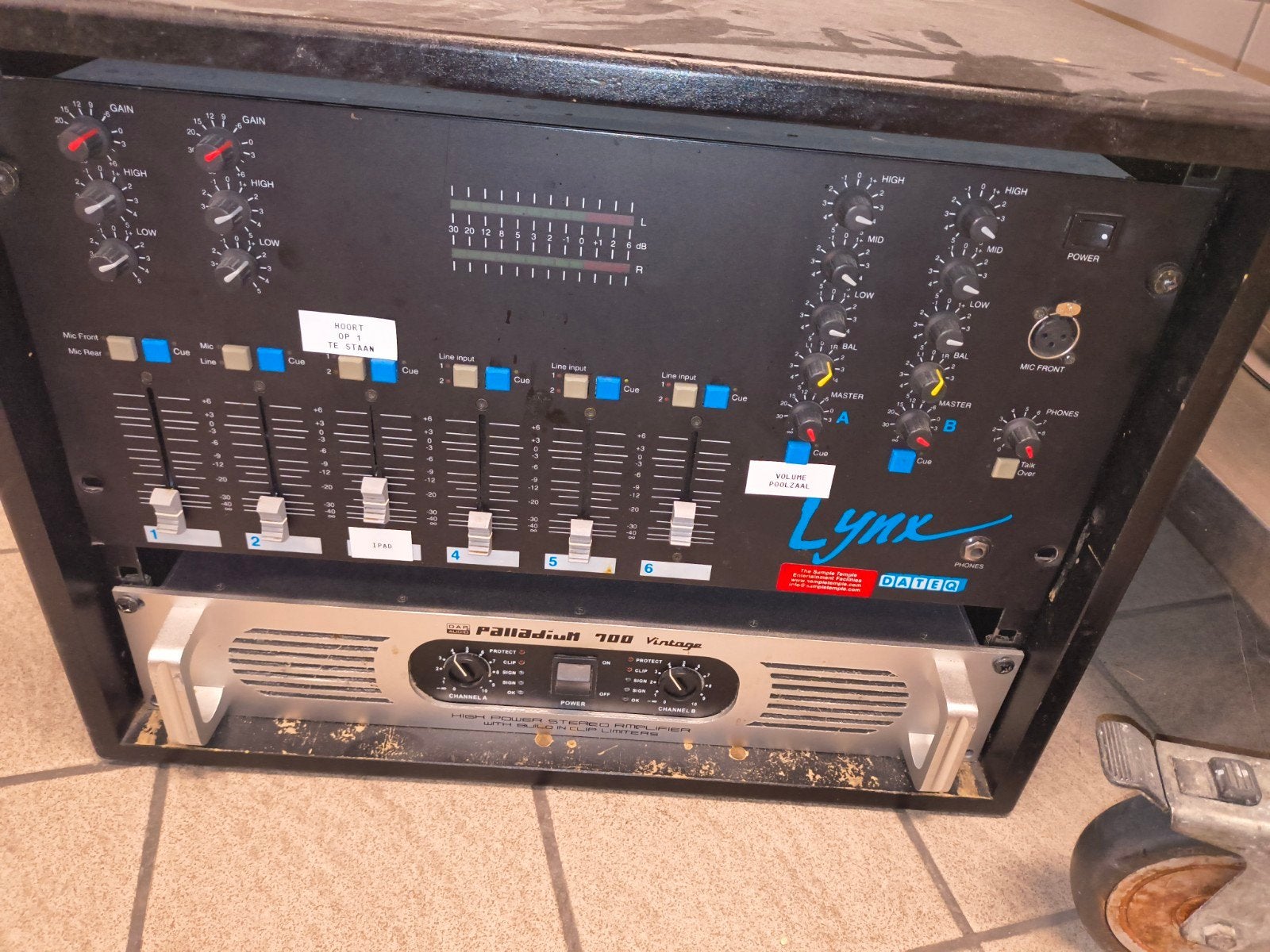 Lynx Datco Mixer en Palladium 700 Vintage Versterker, Muziek en Instrumenten, Mengpanelen, Ophalen, Gebruikt, 5 tot 10 kanalen