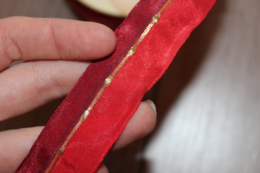 Lint met ijzerdraad - rood gekleurd - 25mm #2156, Ophalen of Verzenden, Nieuw, Lint, Band of Elastiek